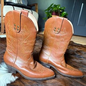 Vintage Brown Alessandro Baroni Cowboy Boots